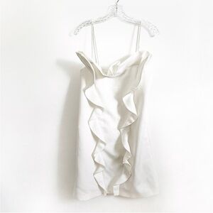 Cooper St dress white ruffles sleeveless sheath mini